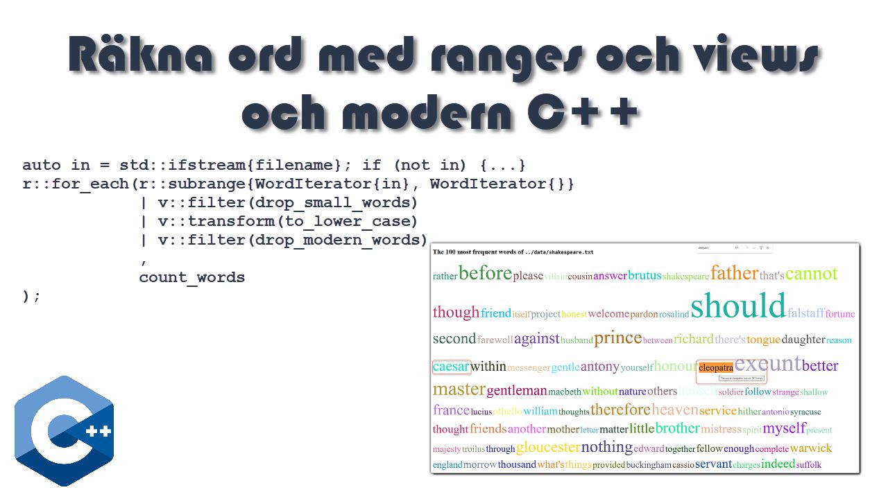 Räkna ord med ranges och views
