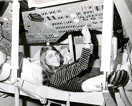 Hamilton during her time as lead Apollo flight software designer